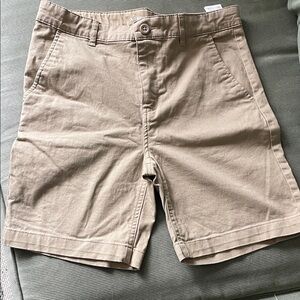 Old Navy boys Beige Flat-Front Cotton Shorts